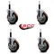 Service Caster 5'' Maroon Poly Swivel 3/4'' Expanding Stem Caster Set with Brake, 4PK SCC-EX20S514-PPUB-MRN-TLB-34-4 - alternate 3